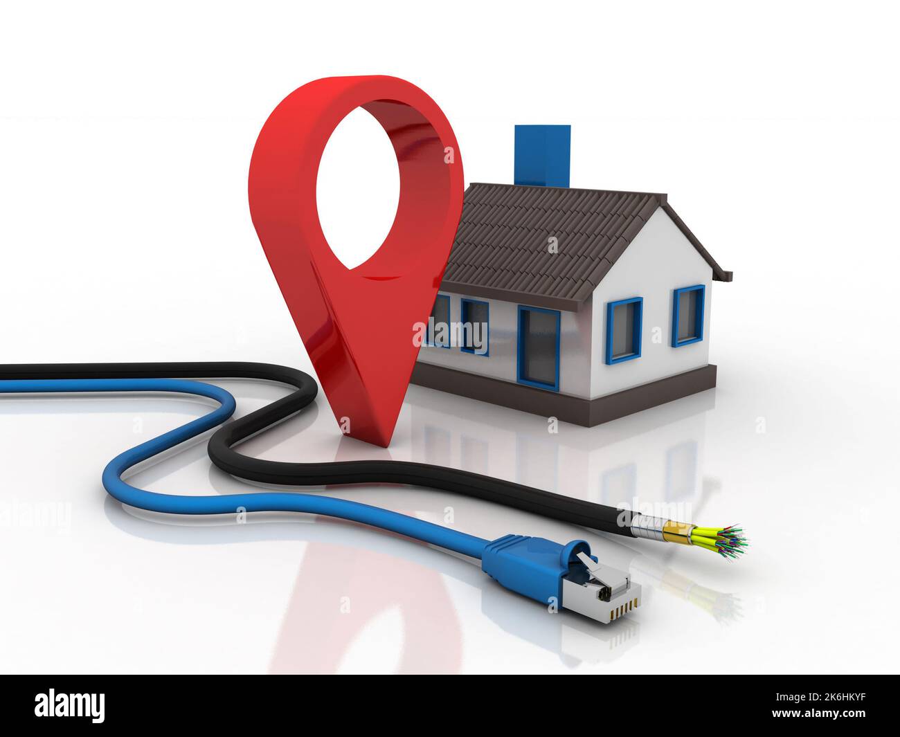 3d rendering Network connection, communication and computer