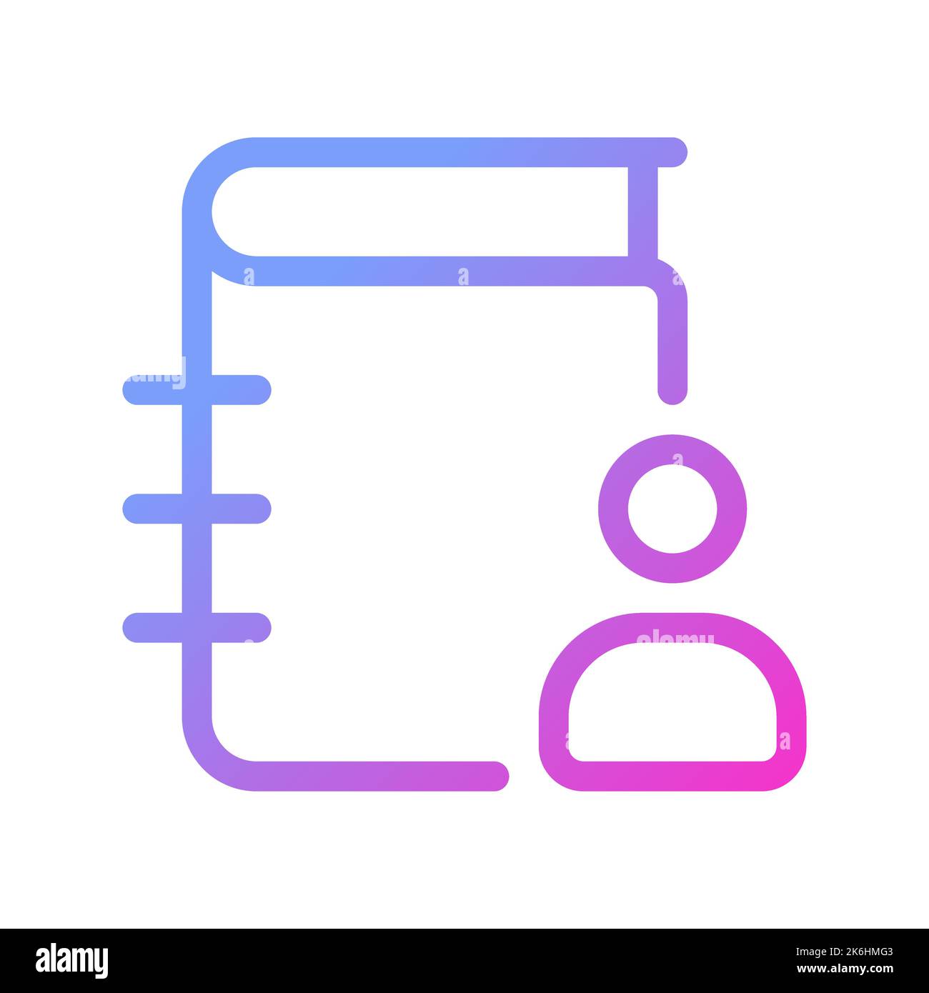 Contact list pixel perfect gradient linear ui icon Stock Vector