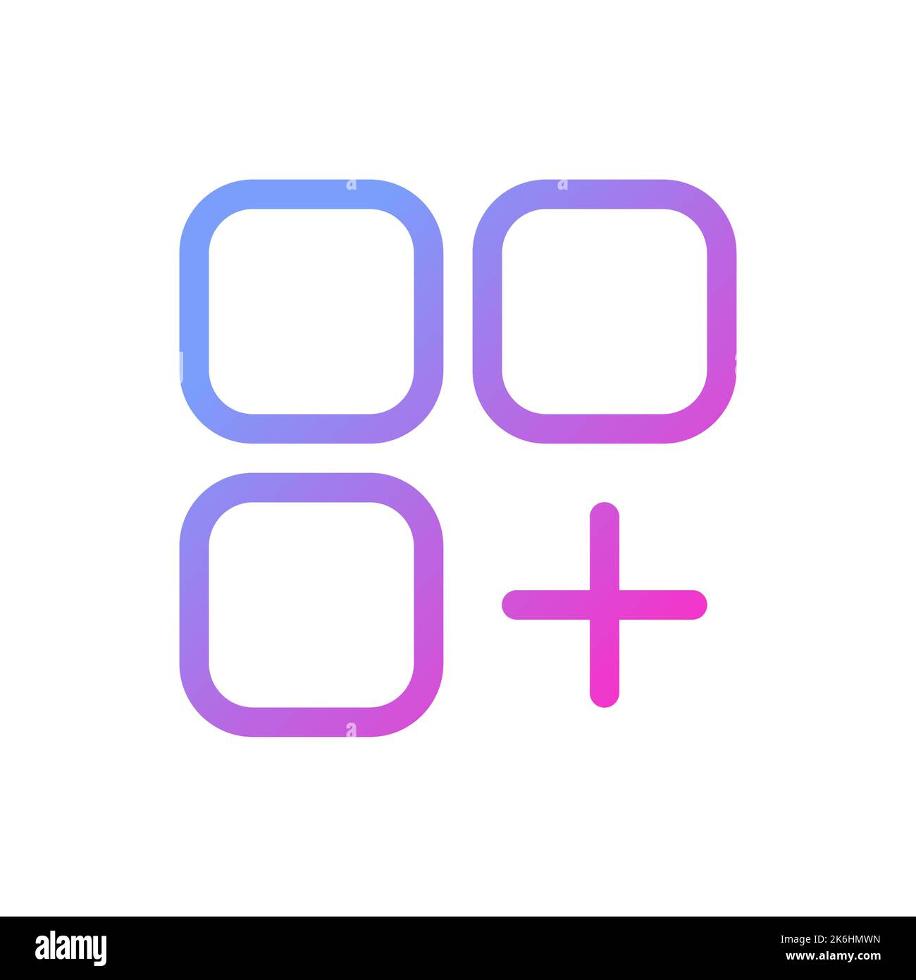 Menu with add option pixel perfect gradient linear ui icon Stock Vector