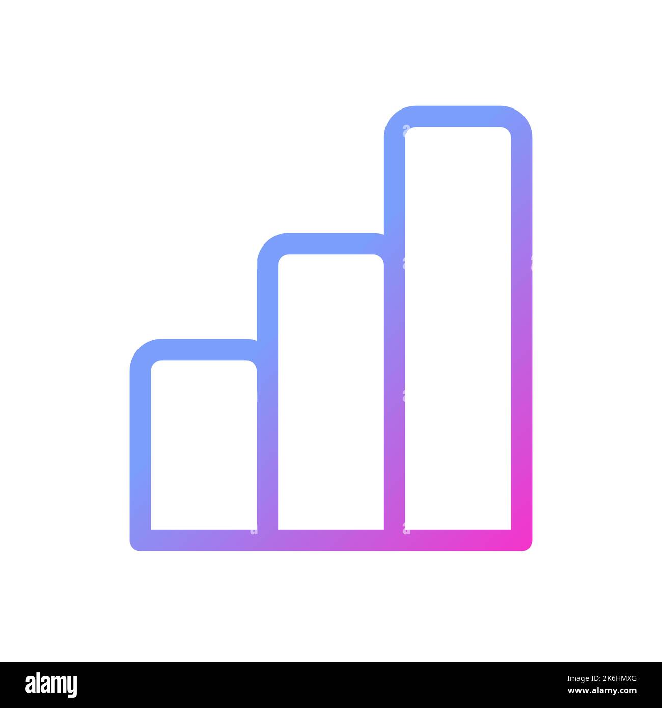 Bar chart pixel perfect gradient linear ui icon Stock Vector