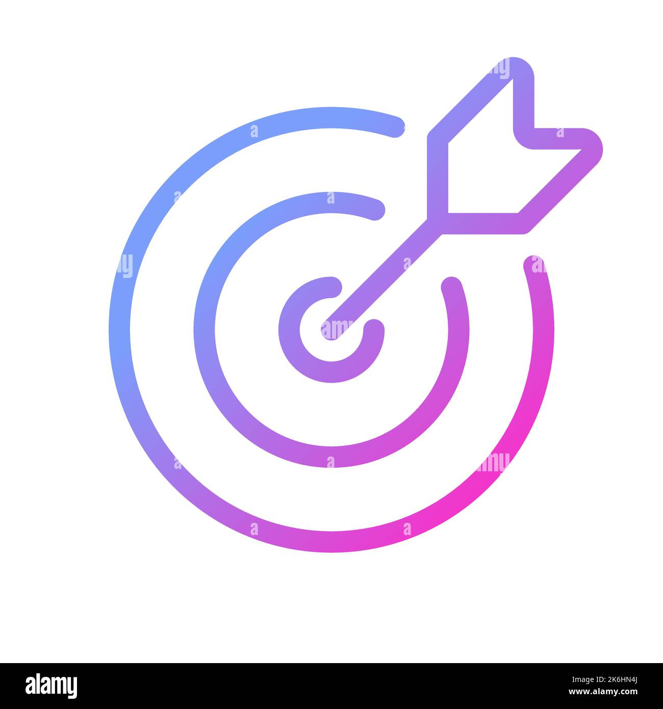 Reaching target pixel perfect gradient linear ui icon Stock Vector