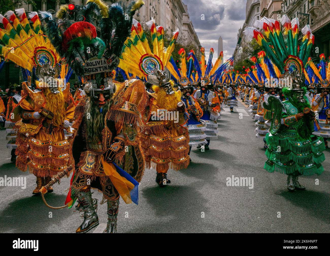 Parade for the Day of cultural integration. (Oct 12th) Buenos Aires, Argentina. Stock Photo