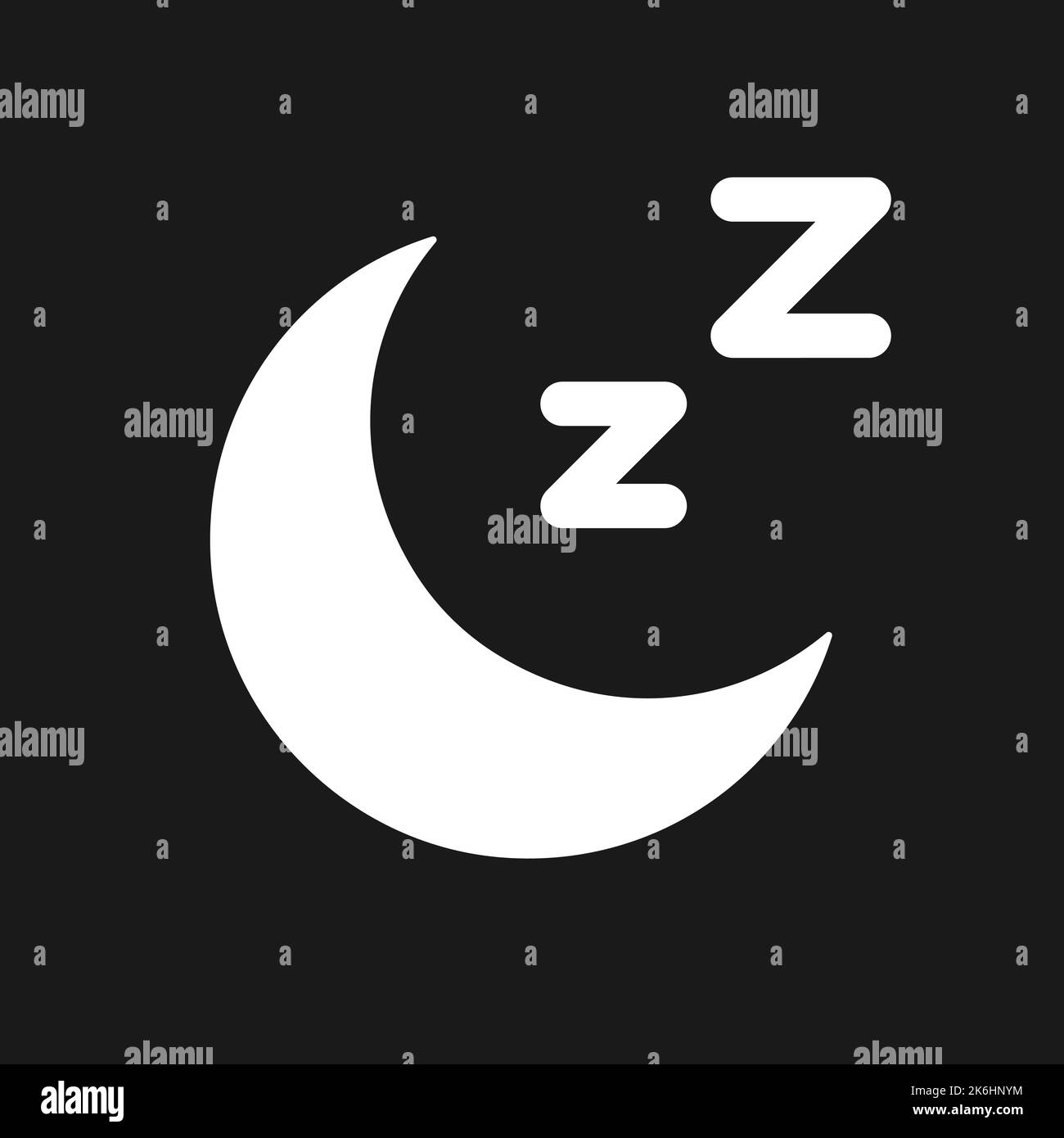 Sleep dark mode glyph ui icon Stock Vector