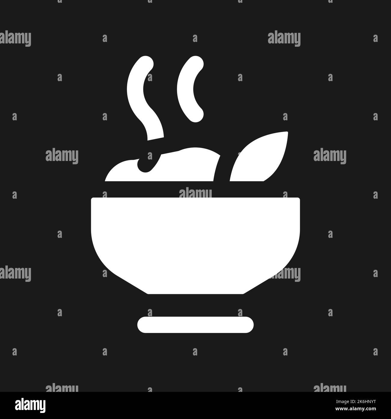 Hot meal dark mode glyph ui icon Stock Vector
