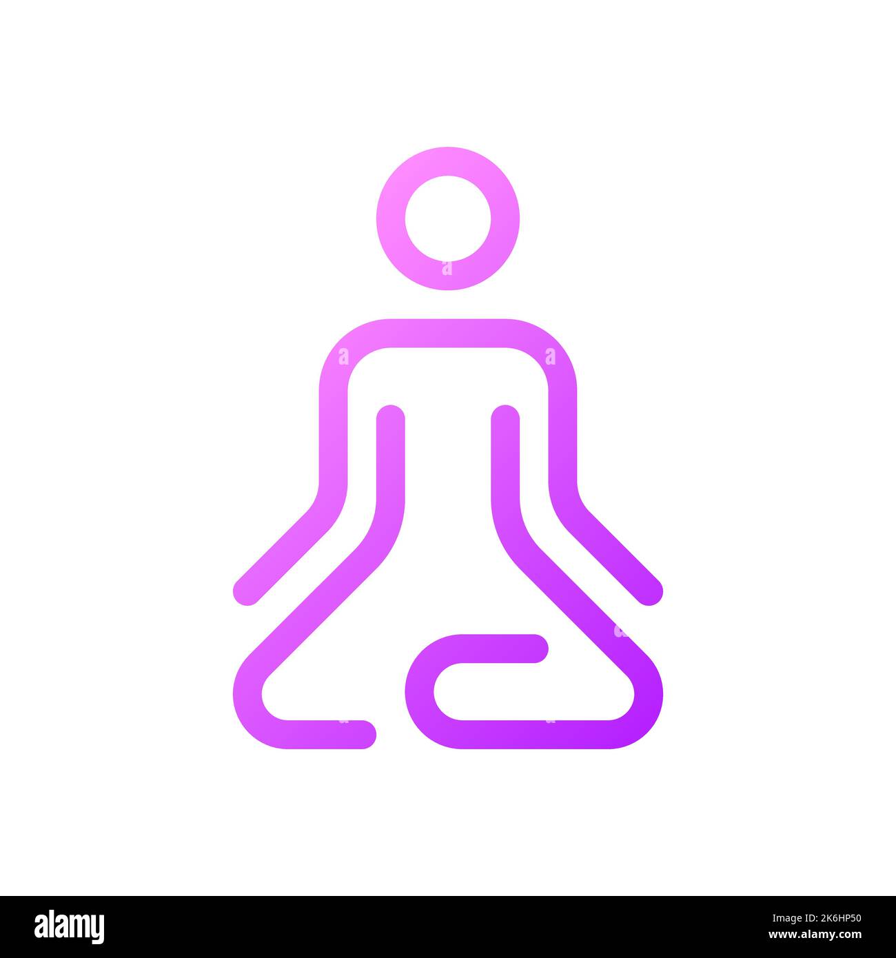 Meditation pixel perfect gradient linear ui icon Stock Vector