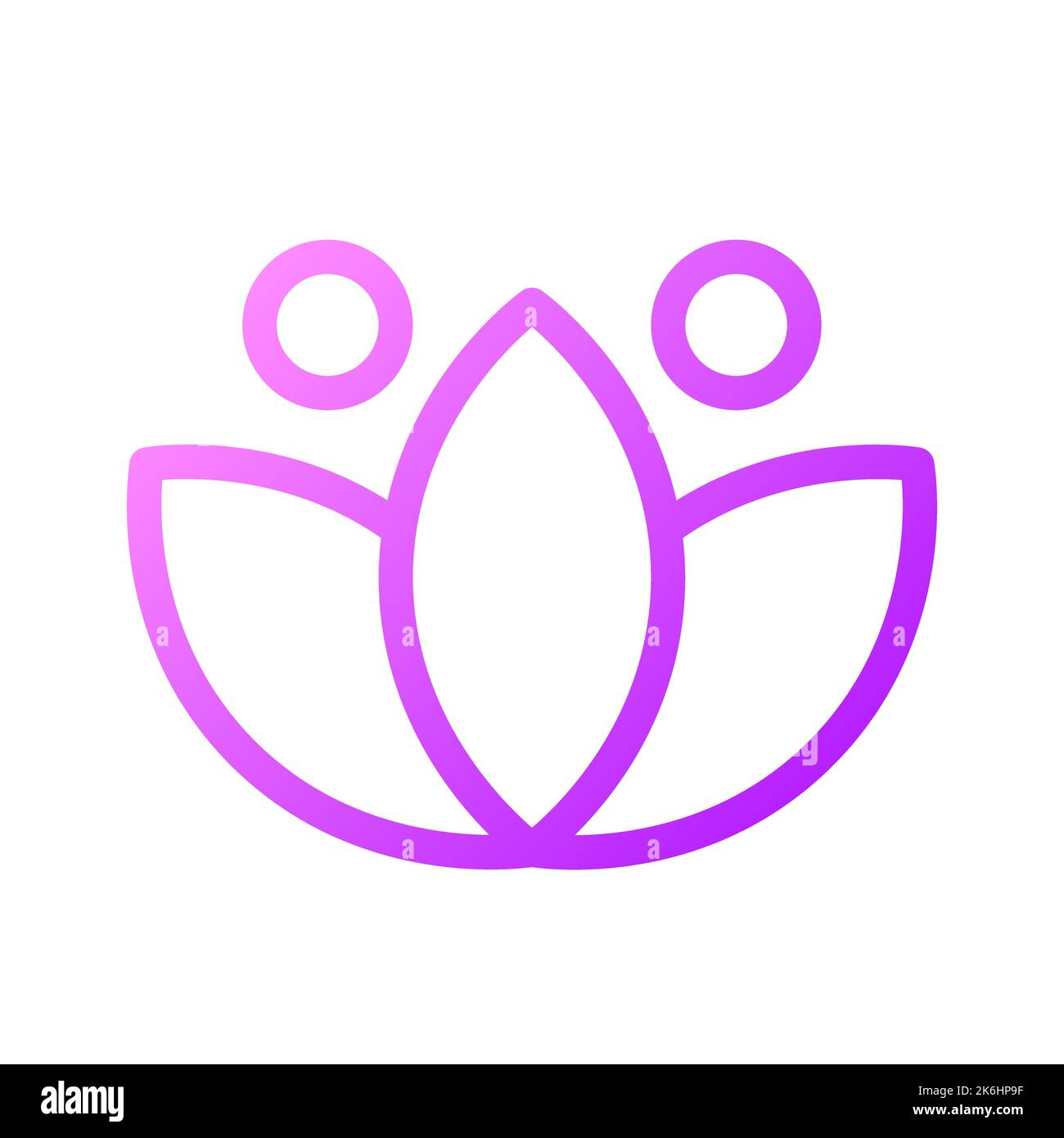 Lotus pixel perfect gradient linear ui icon Stock Vector