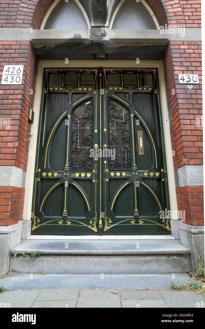 Art Nouveau doorway, Rotterdam Stock Photo