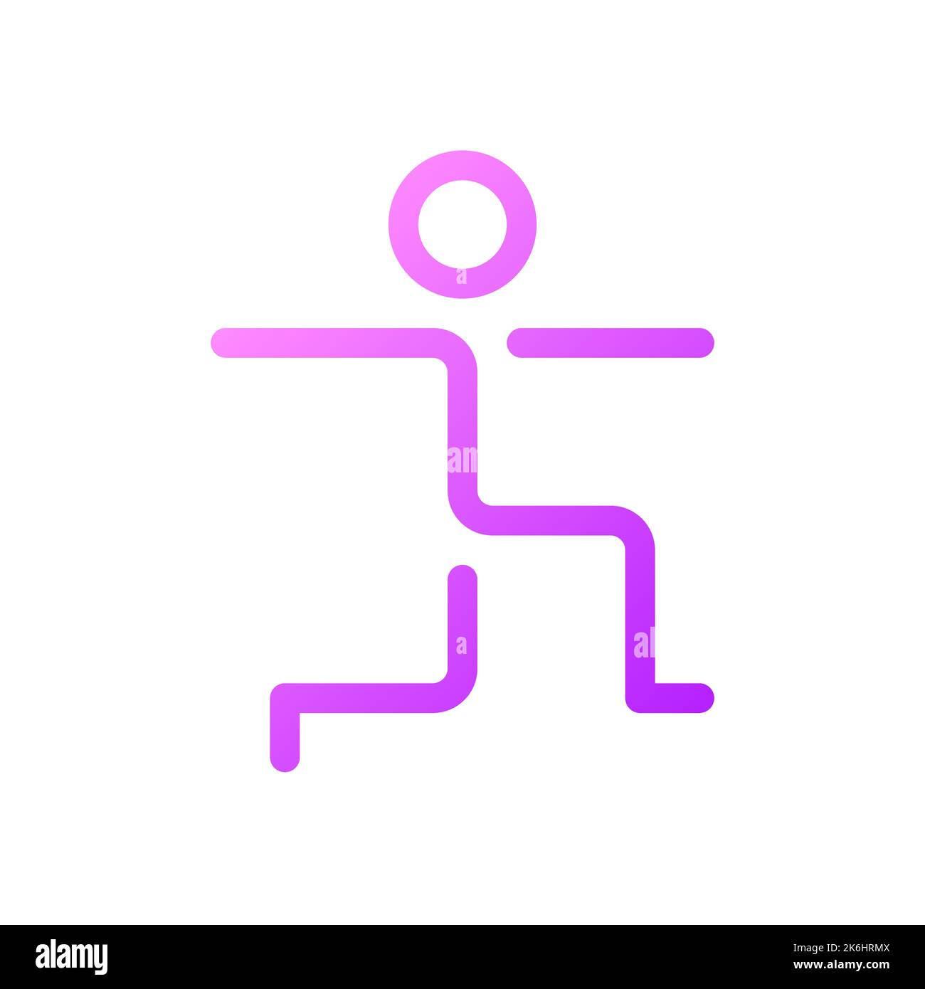 Warrior pose pixel perfect gradient linear ui icon Stock Vector