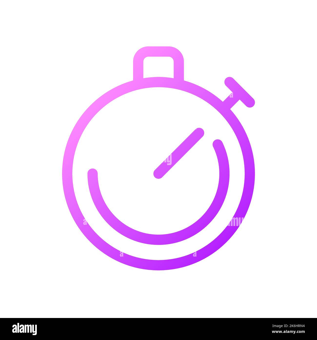 Stop watch pixel perfect gradient linear ui icon Stock Vector