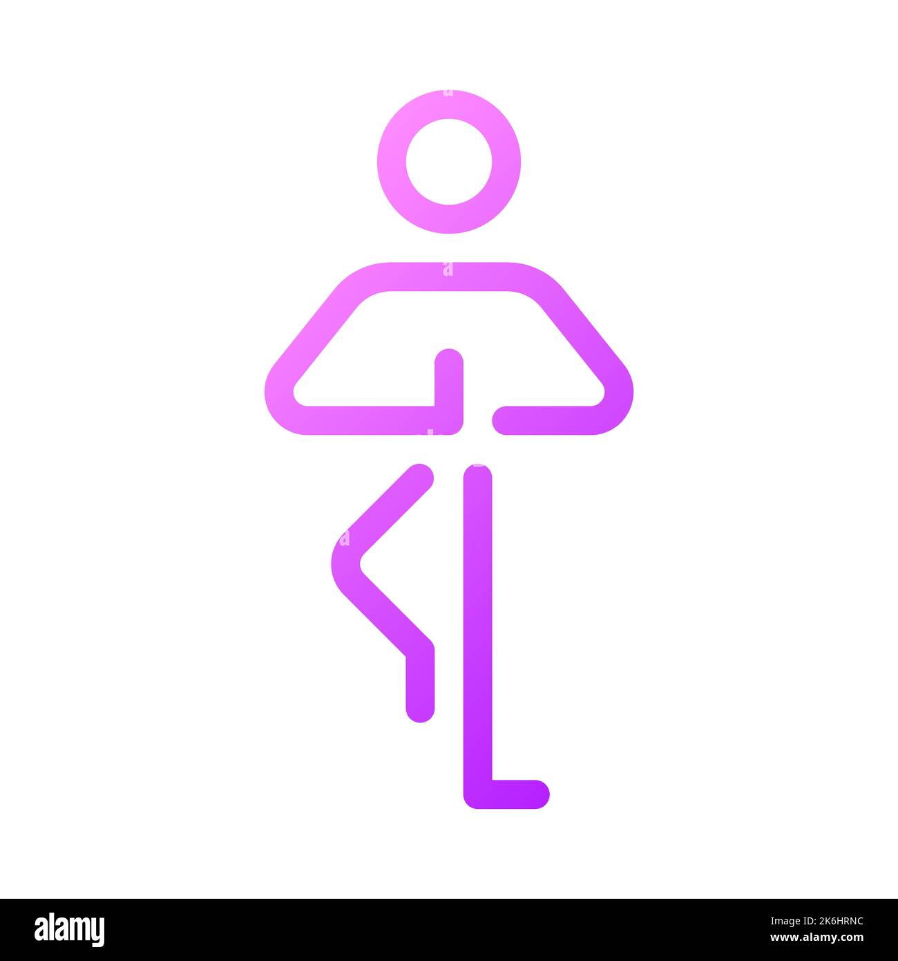 Tree pose pixel perfect gradient linear ui icon Stock Vector
