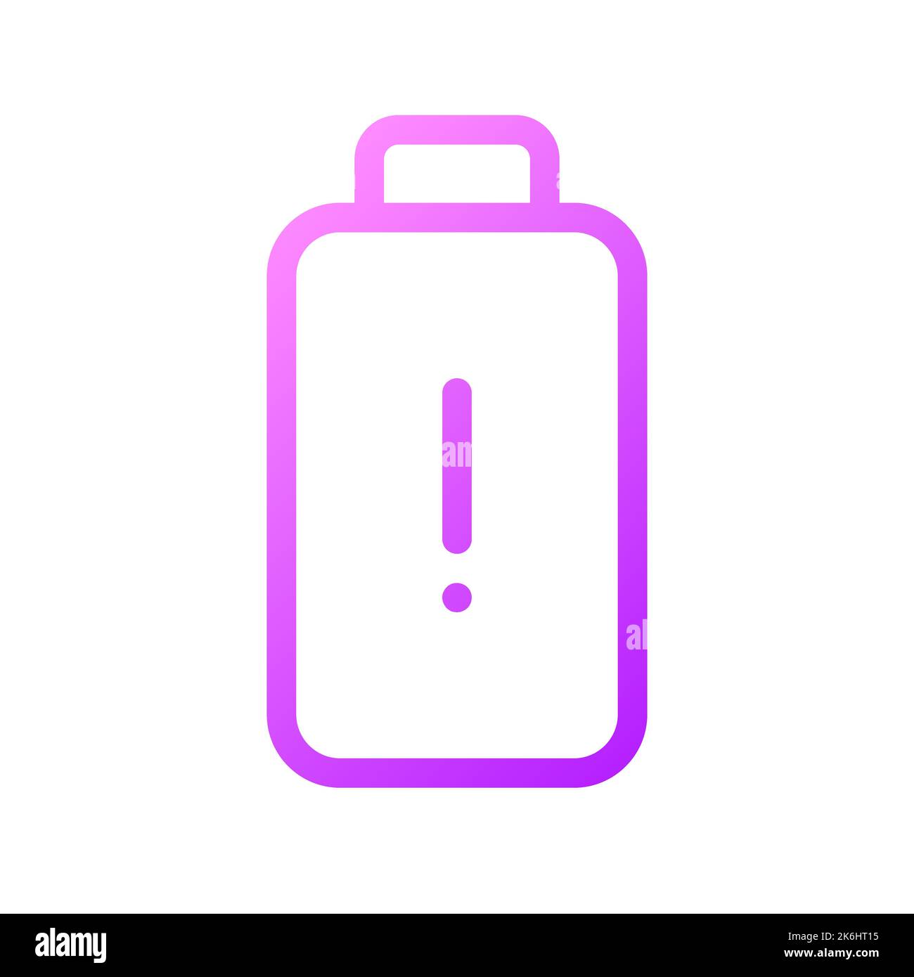 Low battery level pixel perfect gradient linear ui icon Stock Vector