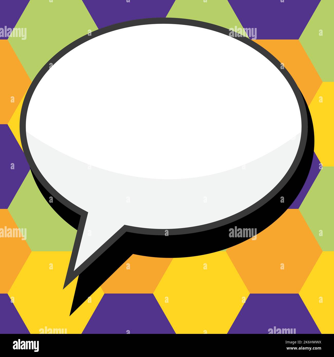 Comic Blank Speech Bubble With Copy Space Over Circular Color ...