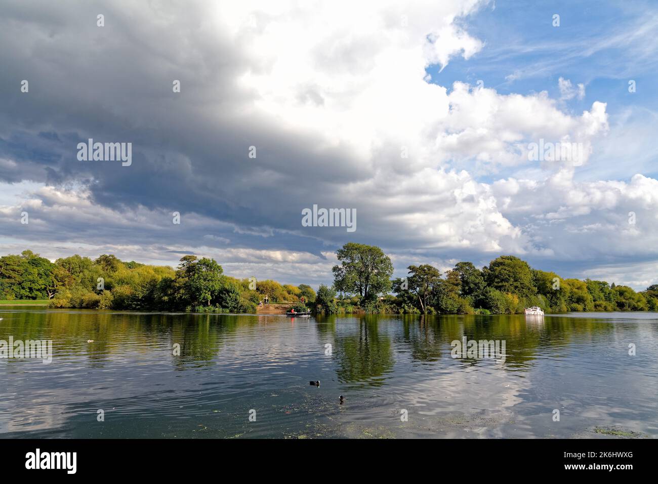Dramatic cloud formation over the River Thames at Shepperton on an