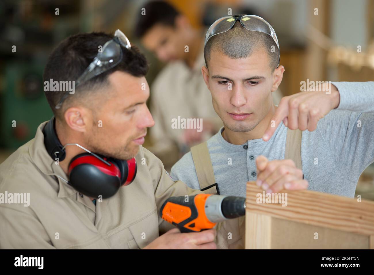 an industrial apprentice during lesson Stock Photo Alamy