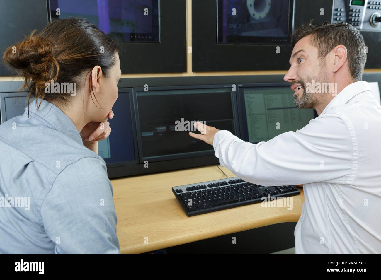 aircraft programming engineers at work Stock Photo - Alamy