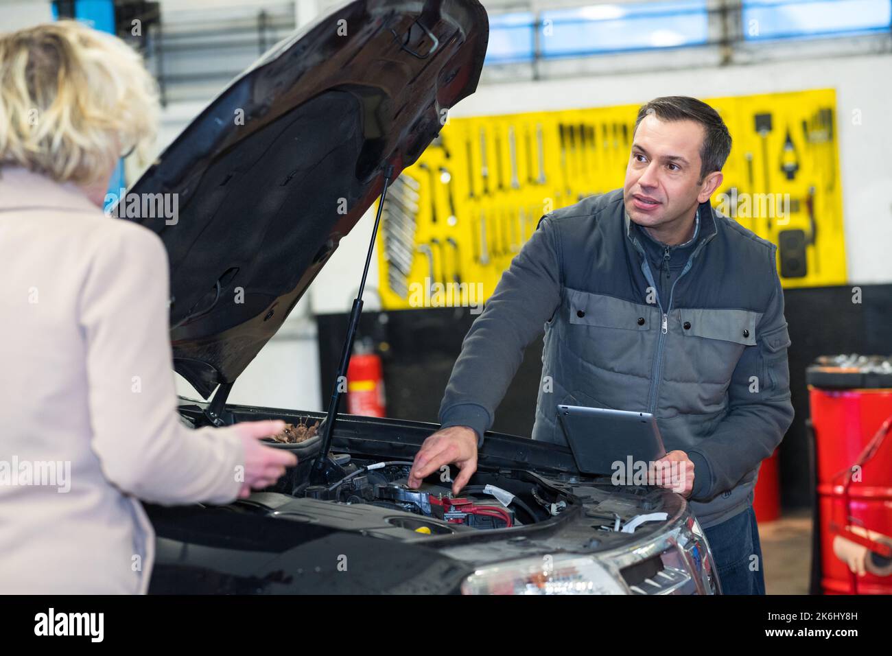 auto service repair maintenance and people concept Stock Photo - Alamy