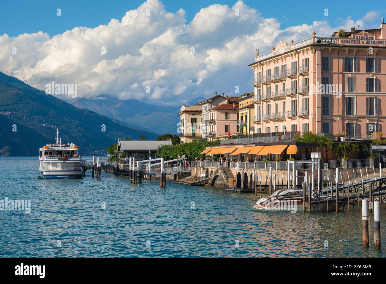 Bellagio Italy, view in summer of the scenic waterfront town of Bellagio in Lake Como, Lombardy, Italy Stock Photo