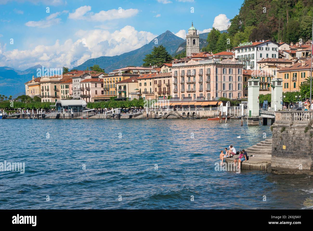 Bellagio lake Italy view in summer of the scenic lakeside town of