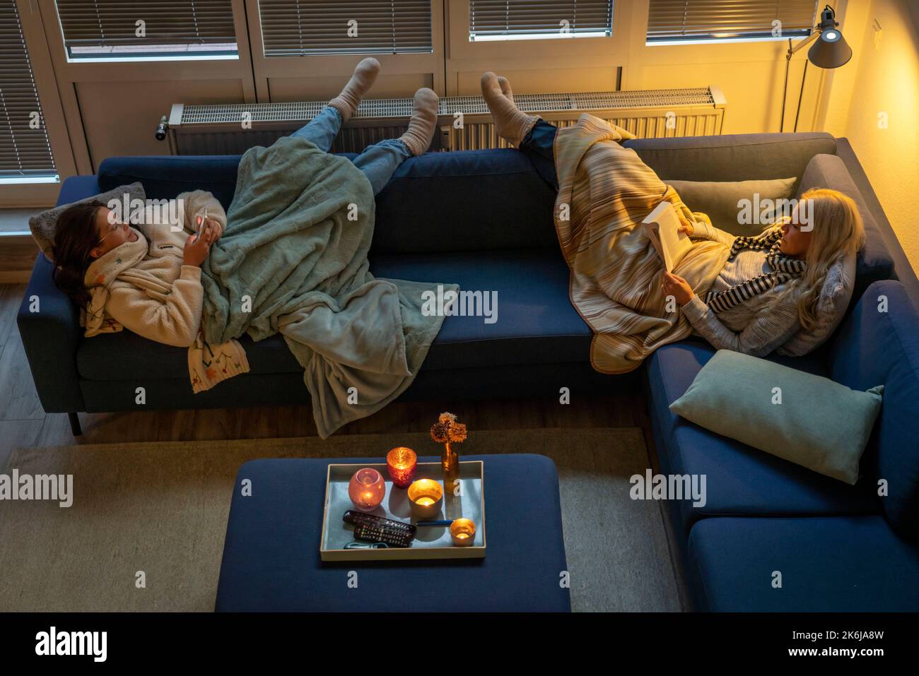 Symbolic image energy saving, cold winter, energy crisis, cold flat