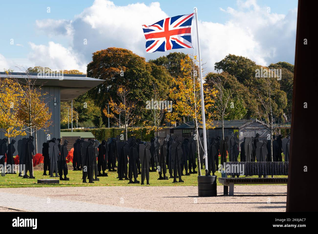 Standing with Giants, International Bomber Command Centre, Lincoln, IBCC, arboretum site, national remembrance, spire monument, beacon, memorial, icon Stock Photo