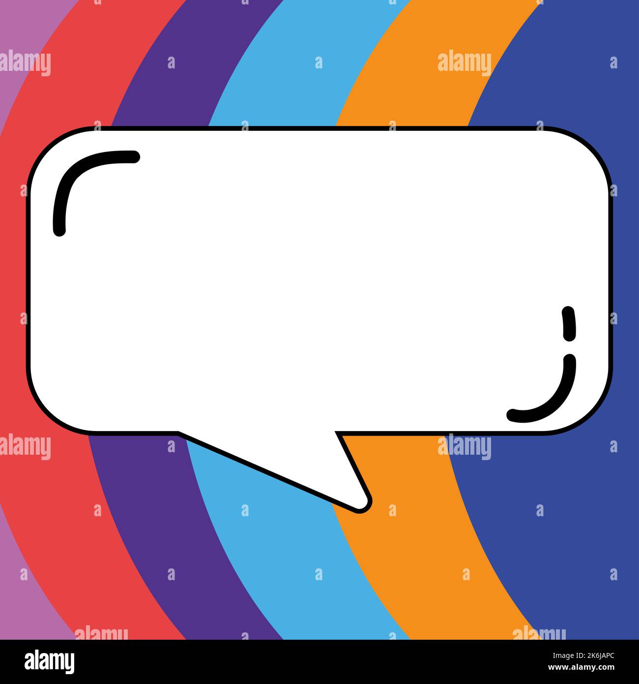 Comic Blank Speech Bubble With Copy Space Over Circular Color ...