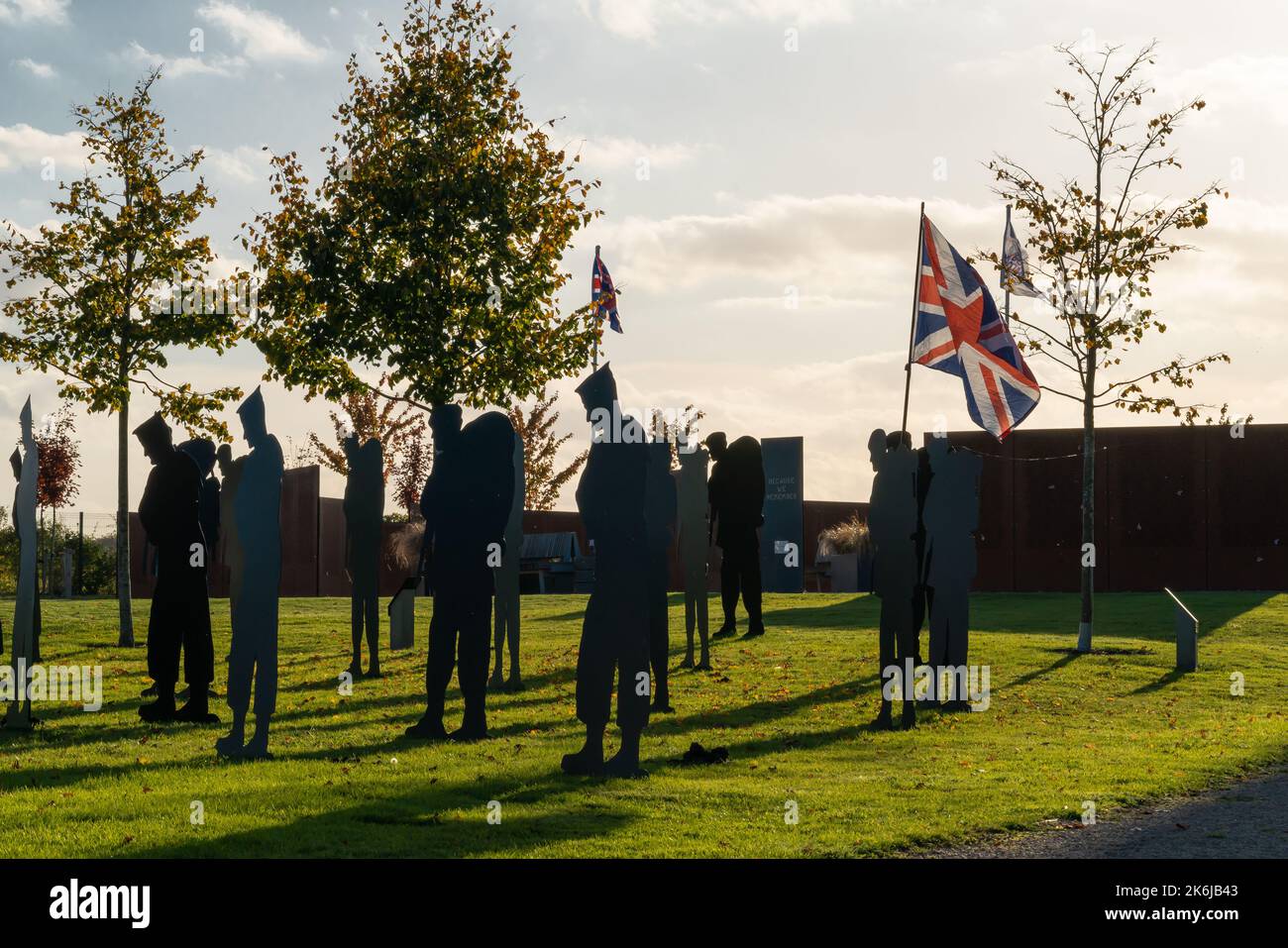 Standing with Giants, International Bomber Command Centre, Lincoln, IBCC, arboretum site, national remembrance, spire monument, beacon, memorial, icon Stock Photo