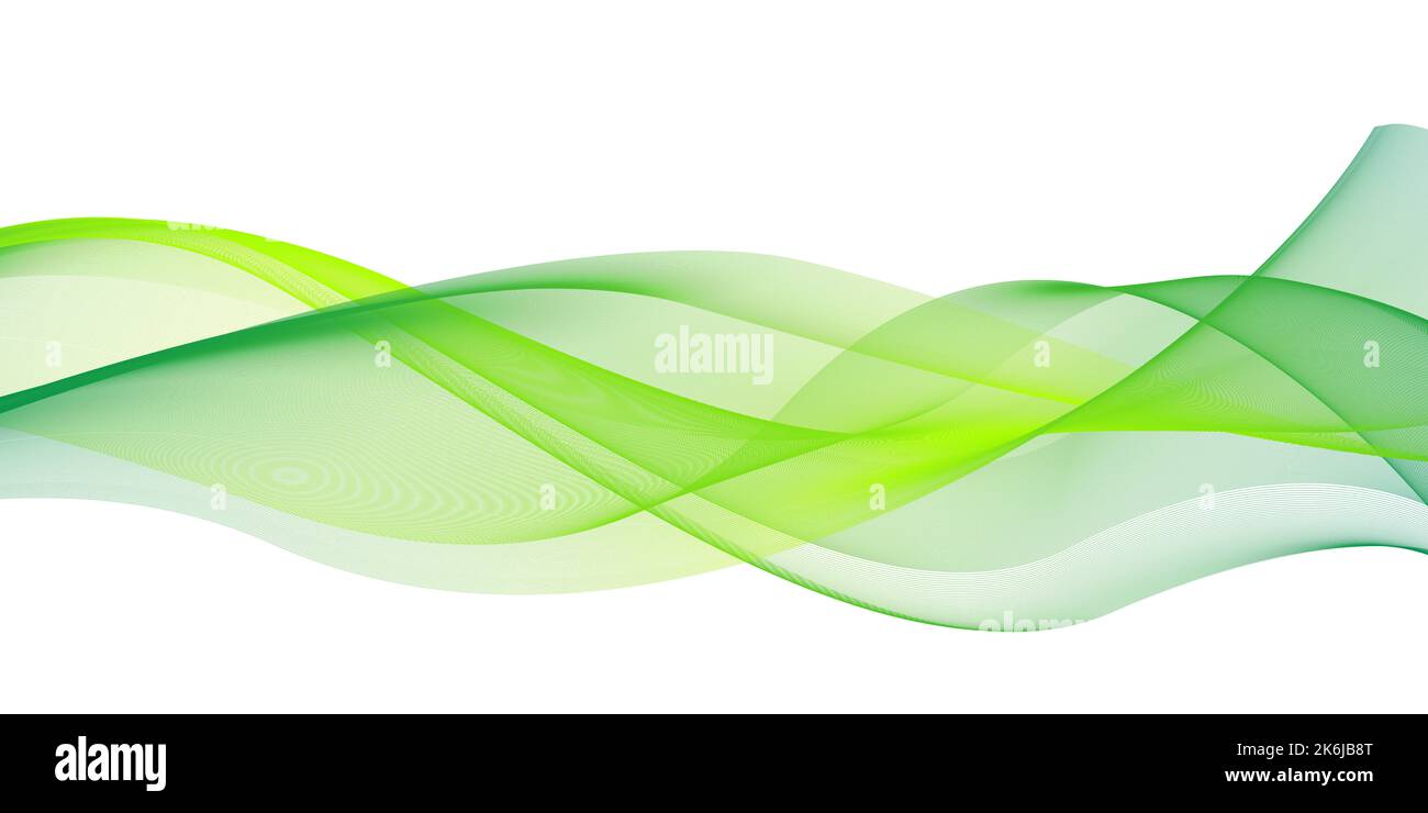 Green wave abstract background design element - curves banner theme Stock Photo