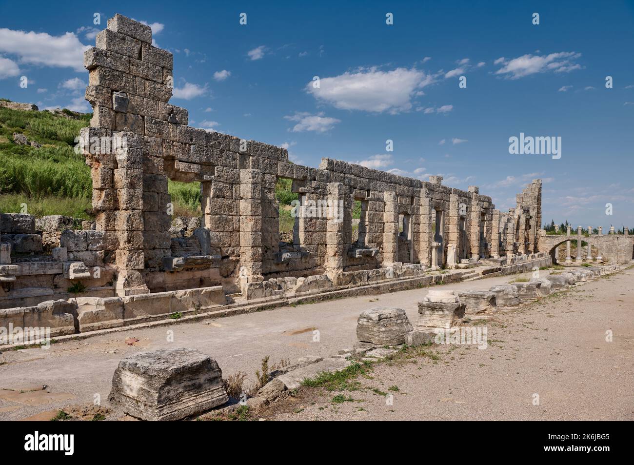 Palace of Gaius Julius Cornutus, ruins of the Roman city of Perge, Antalya, Turkey Stock Photo