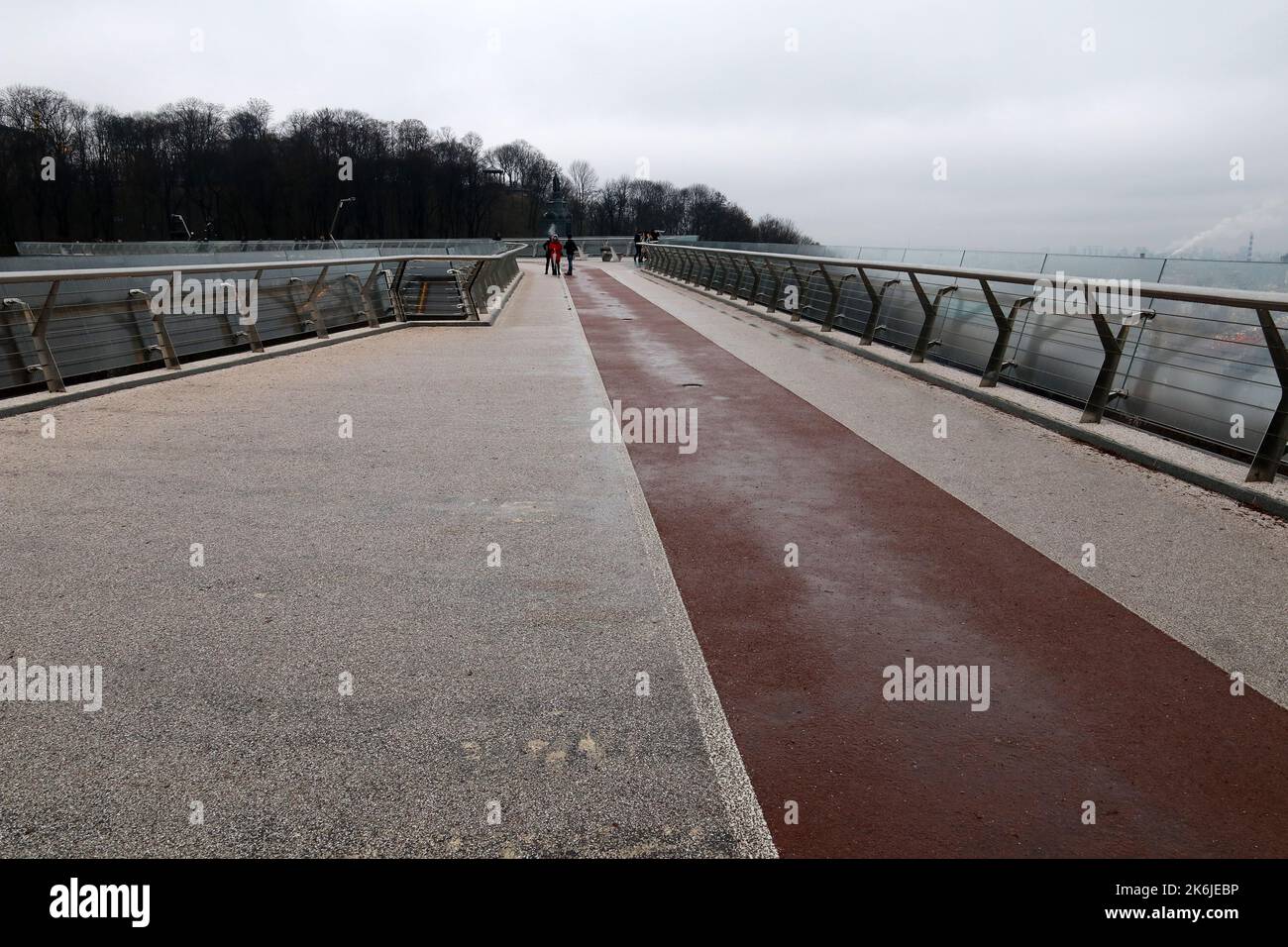 Kiev Ukraine : new pedestrian bridge in Kiev, capital of Ukraine. Stock Photo