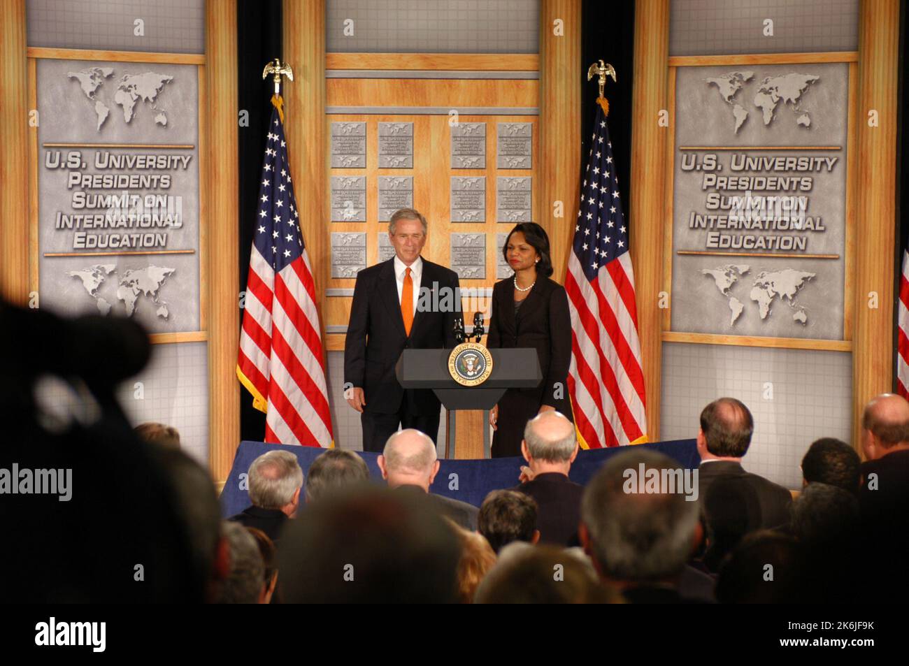 President George Bush with Secretary Condoleezza Rice at Summit of U.S ...
