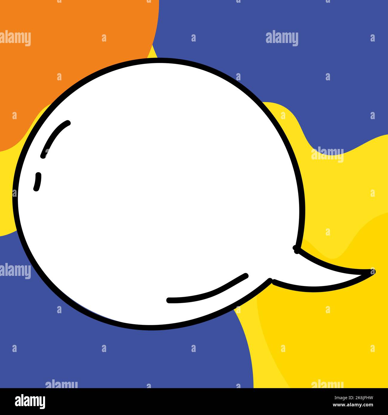 Comic Blank Speech Bubble With Copy Space Over Circular Color ...
