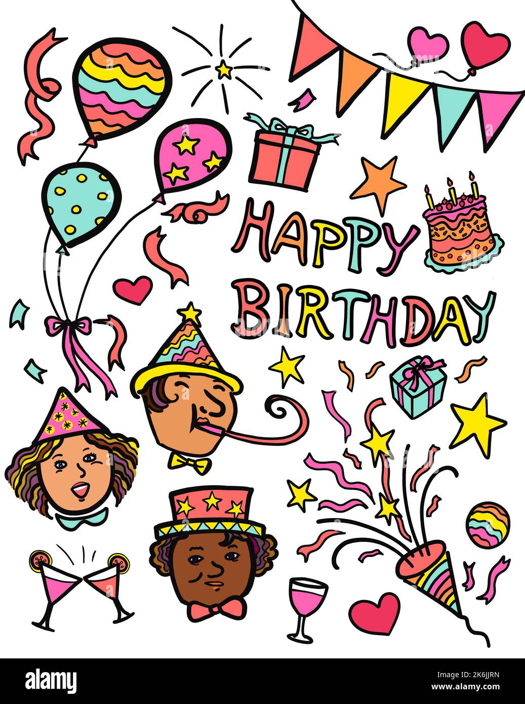 Children's birthday party pattern Jigsaw Puzzle by CSA Images - Fine Art  America