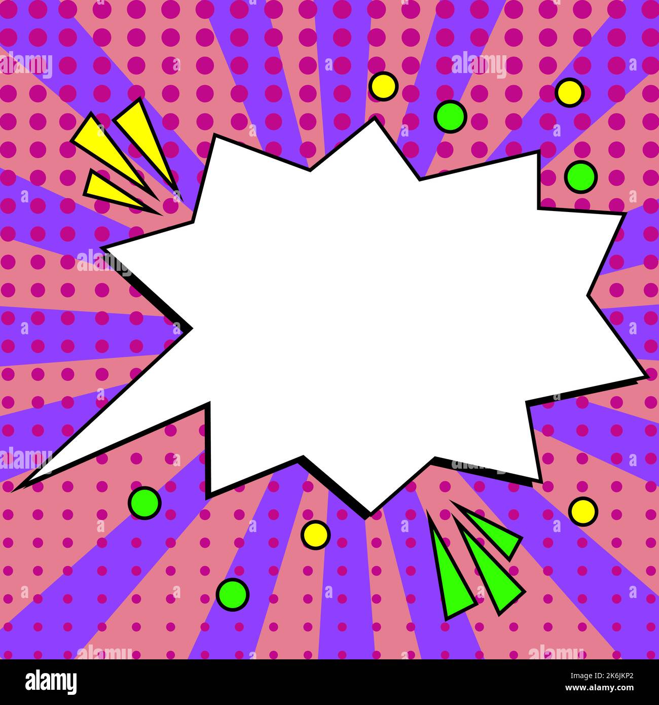 Comic Blank Speech Bubble With Copy Space Over Circular Color ...