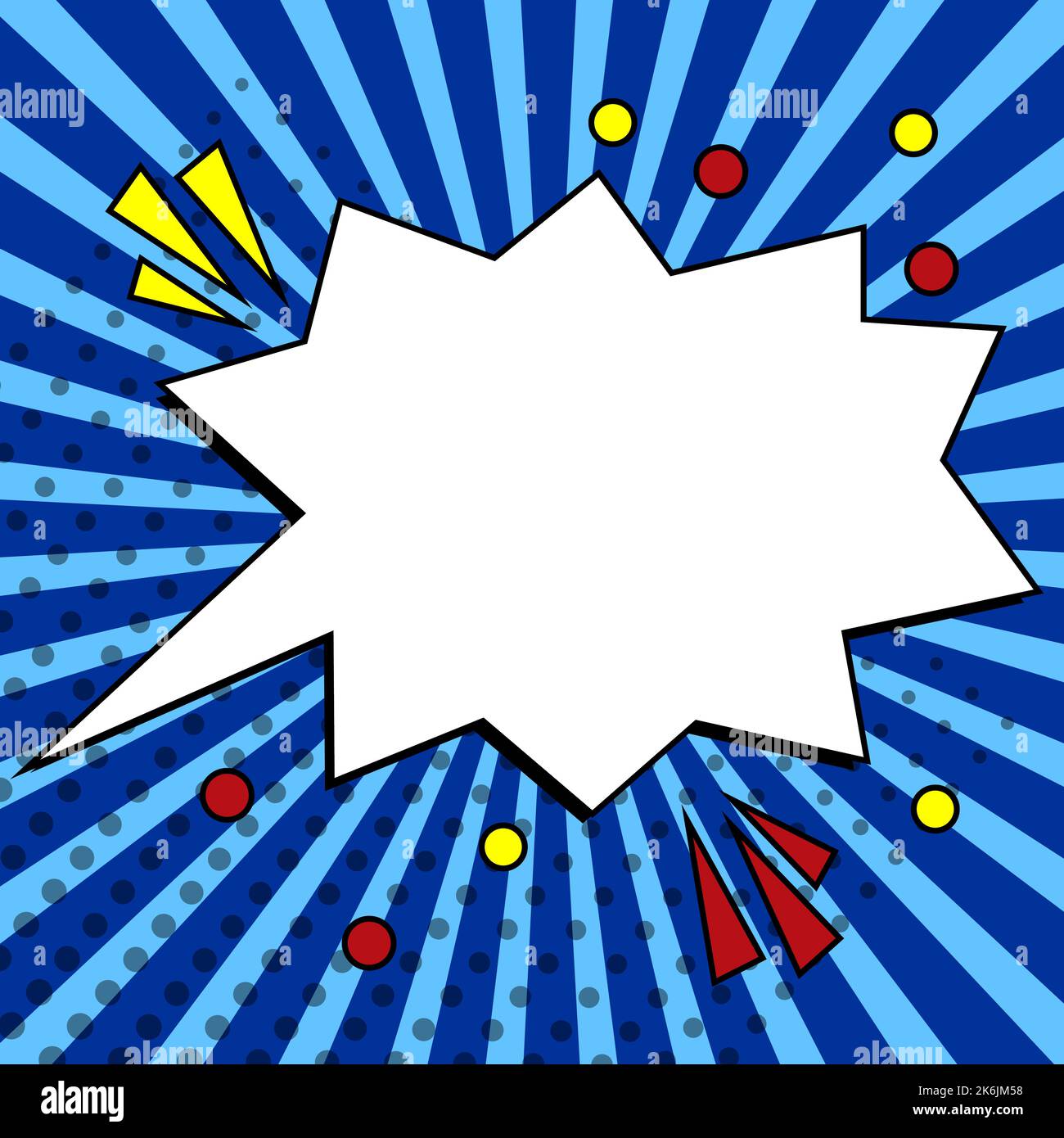Comic Blank Speech Bubble With Copy Space Over Circular Color ...