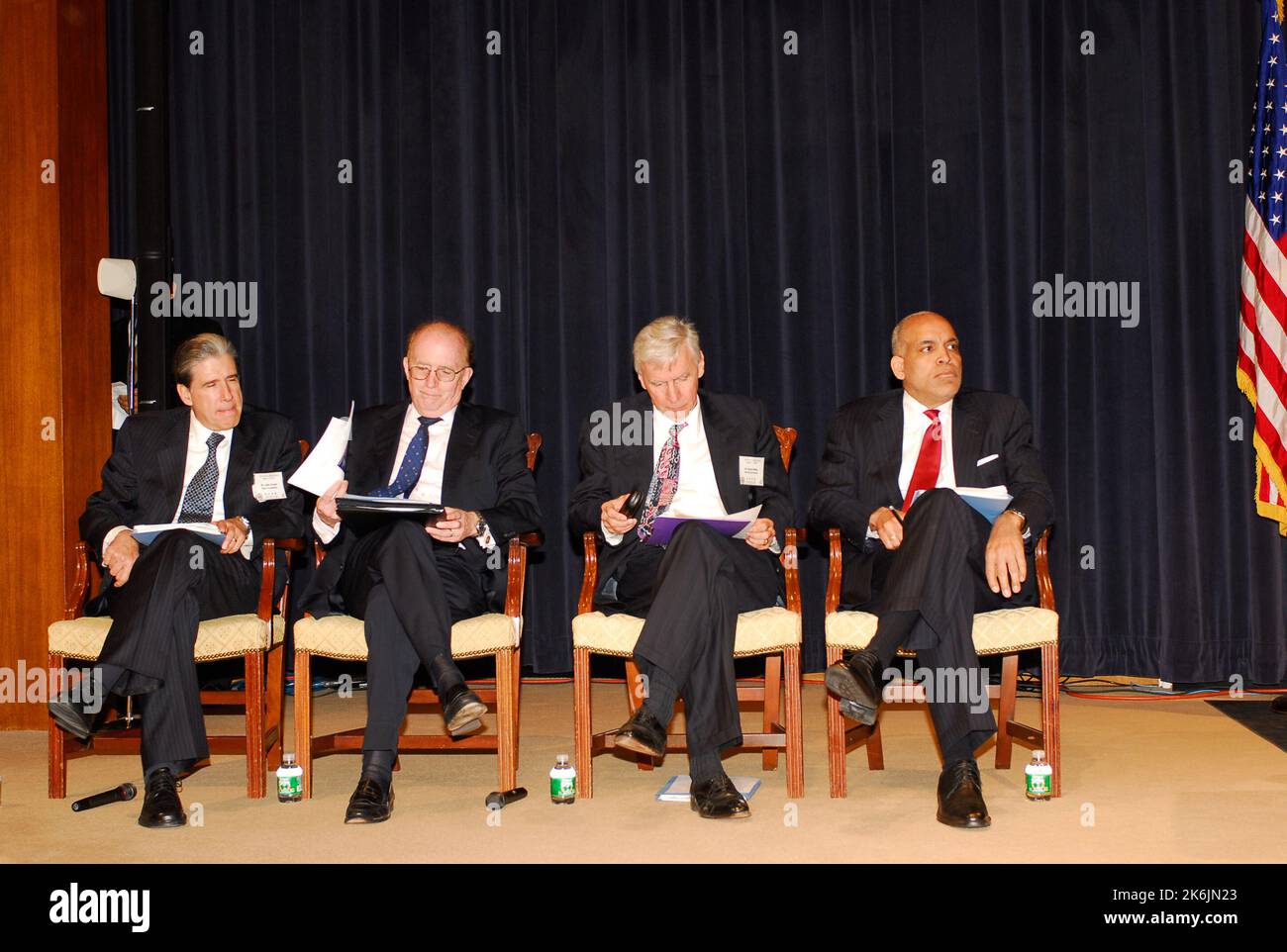 Summit on Global Aging, in Dean Acheson Auditorium, where participants from government, universities, and the private sector discussed the effects of population aging on economic growth, labor force, trade, migration, international relations, and national security. Stock Photo