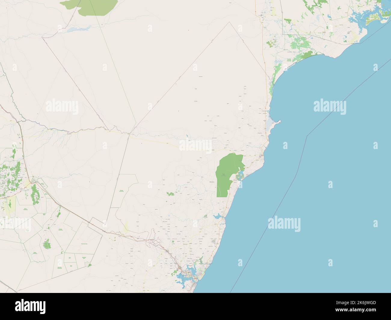 Kilifi, county of Kenya. Open Street Map Stock Photo