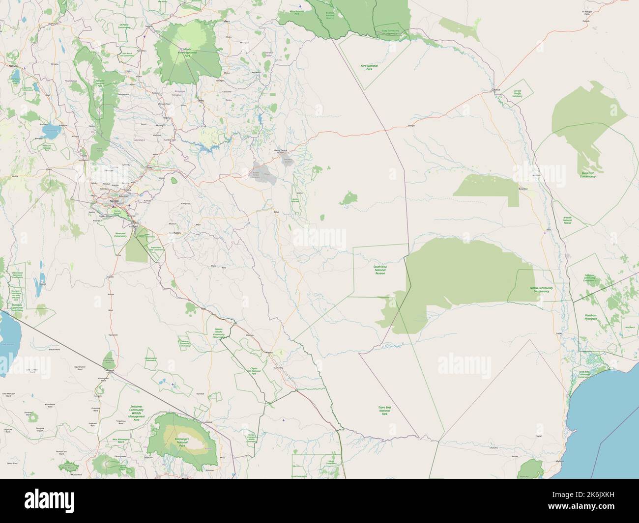 Kitui, county of Kenya. Open Street Map Stock Photo Alamy