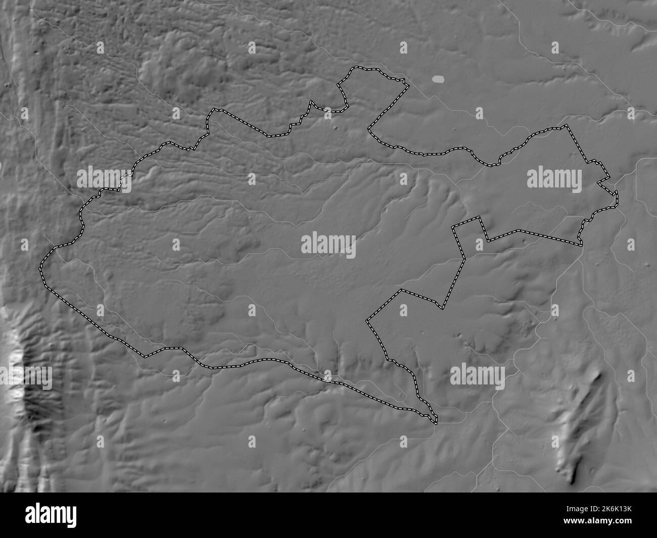 Nairobi, county of Kenya. Bilevel elevation map with lakes and rivers