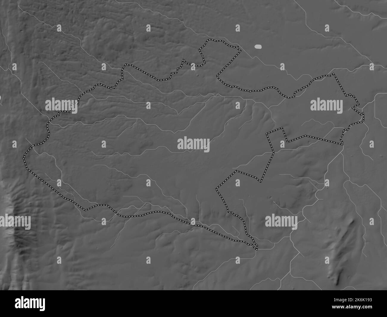 Nairobi, county of Kenya. Grayscale elevation map with lakes and rivers ...