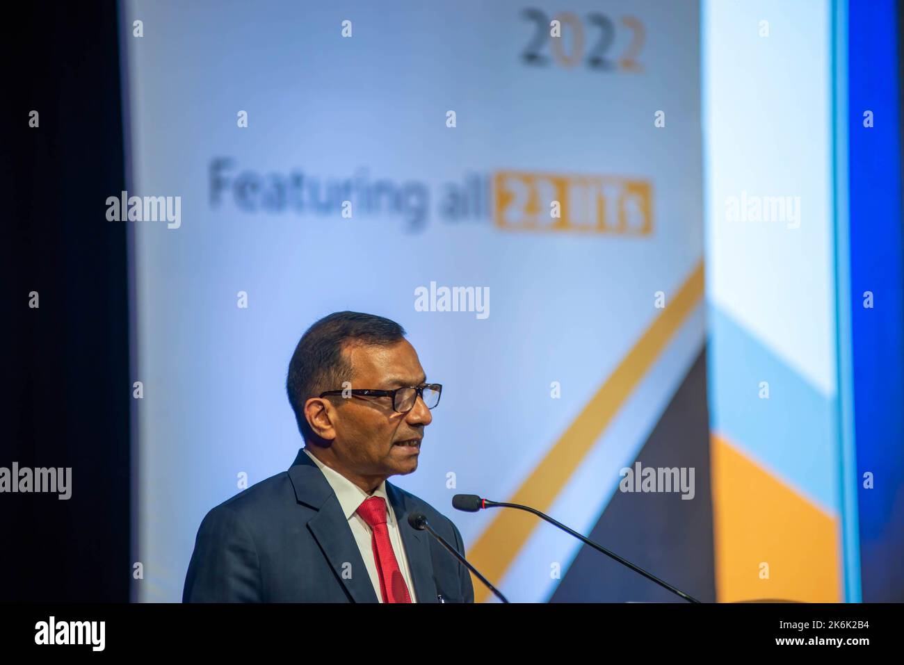 Dr. Pawan Goenka, Chairman, BoG IIT Madras & Chairman, Steering Committee IInvenTiv during inaugural day of IInvenTiv 2022, the first ever all IITs (indian institute of technology) research and development Showcase at the Indian Institute of Technology. IInvenTiv 2022 is an R&D (research and development) Fair organised under the supervision of a Steering Committee headed by Dr. Pawan Goenka, Chairman, BoG (Board of Governors) IIT and the event marks the coming together of all the 23 IITs under one umbrella to showcase their respective research and innovation expertise. (Photo by Pradeep Gaur / Stock Photo