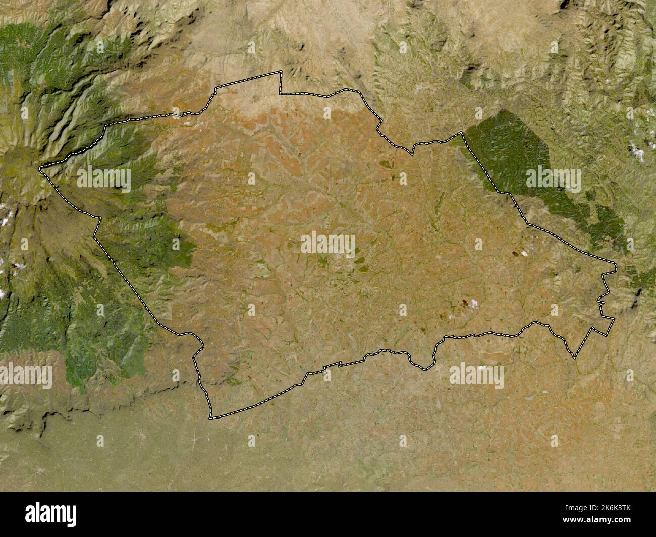 Trans Nzoia, county of Kenya. Low resolution satellite map Stock Photo