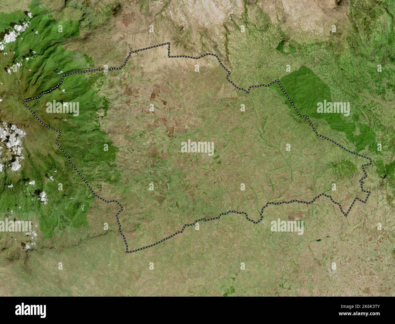 Trans Nzoia, county of Kenya. High resolution satellite map Stock Photo