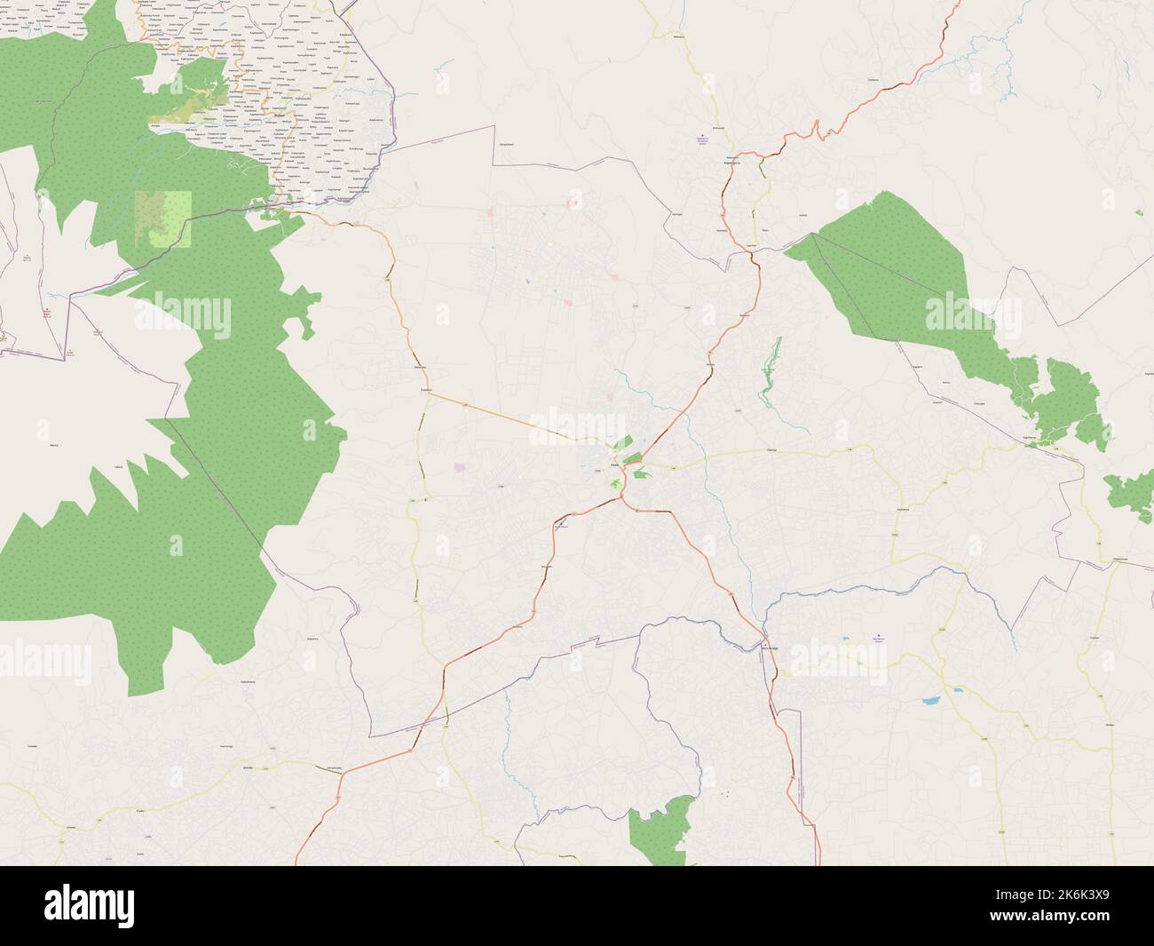 Trans Nzoia, county of Kenya. Open Street Map Stock Photo
