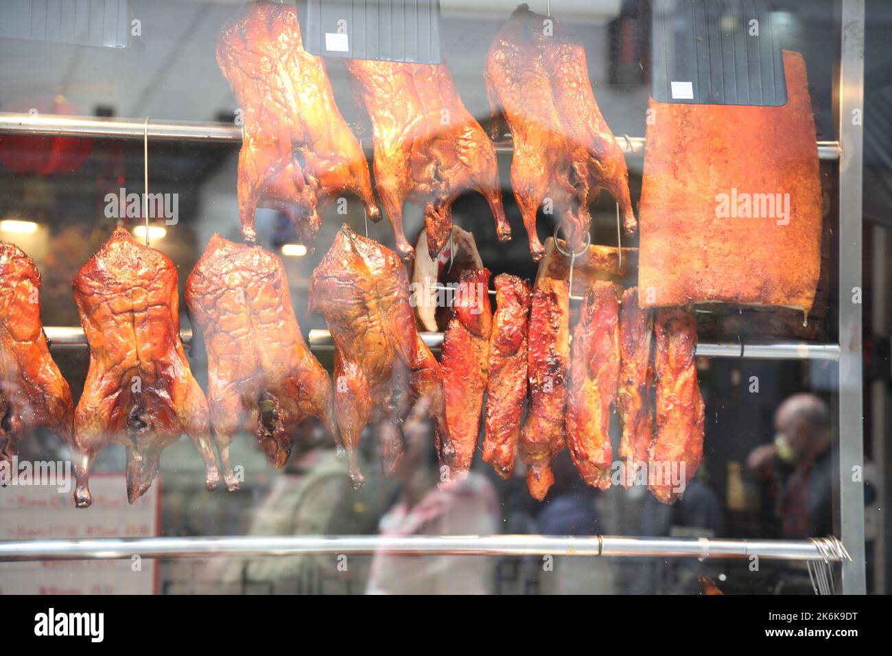 Roast Duck and Pork Chinese restaurant Gerard Street Soho Westminster London Stock Photo