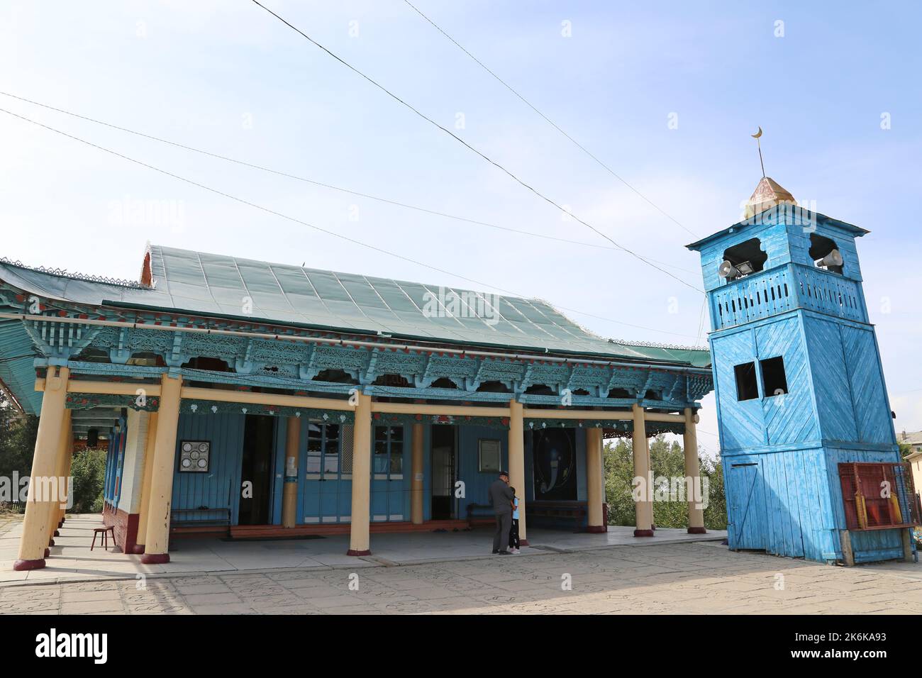 Dungan (Chinese) Mosque, Toktogul Street, Karakol, Issyk Kul Region, Kyrgyzstan, Central Asia Stock Photo