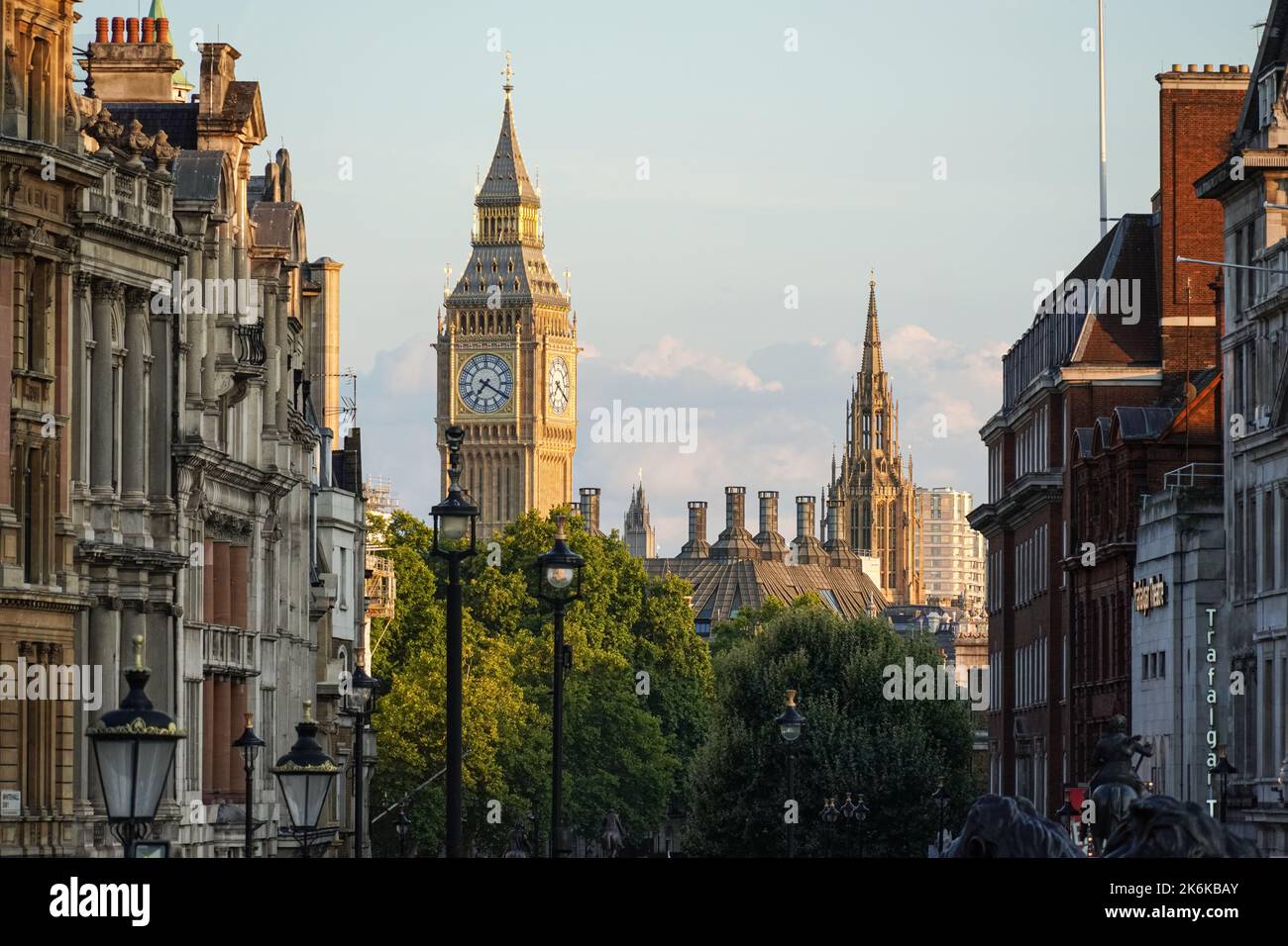 The Elizabeth Tower, Big Ben clock tower and historic buildings in Westminster, London England United Kingdom UK Stock Photo