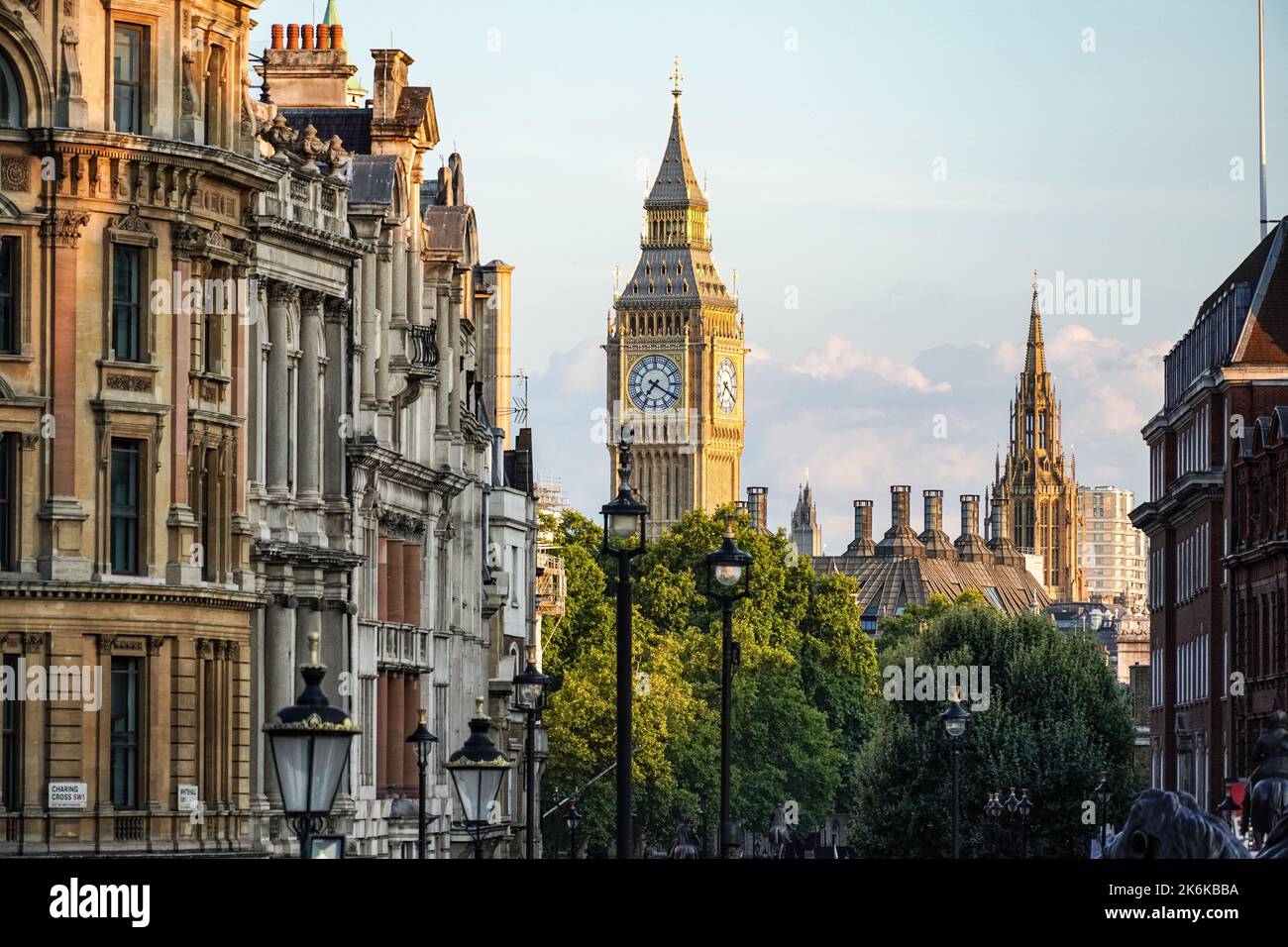 The Elizabeth Tower, Big Ben clock tower and historic buildings in Westminster, London England United Kingdom UK Stock Photo