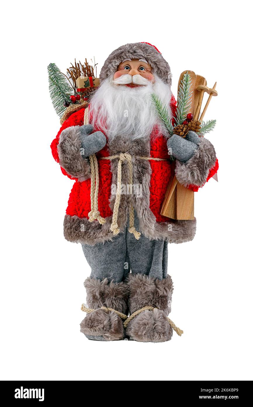 Santa Claus, Santa Claus with gifts and Christmas tree on white ...