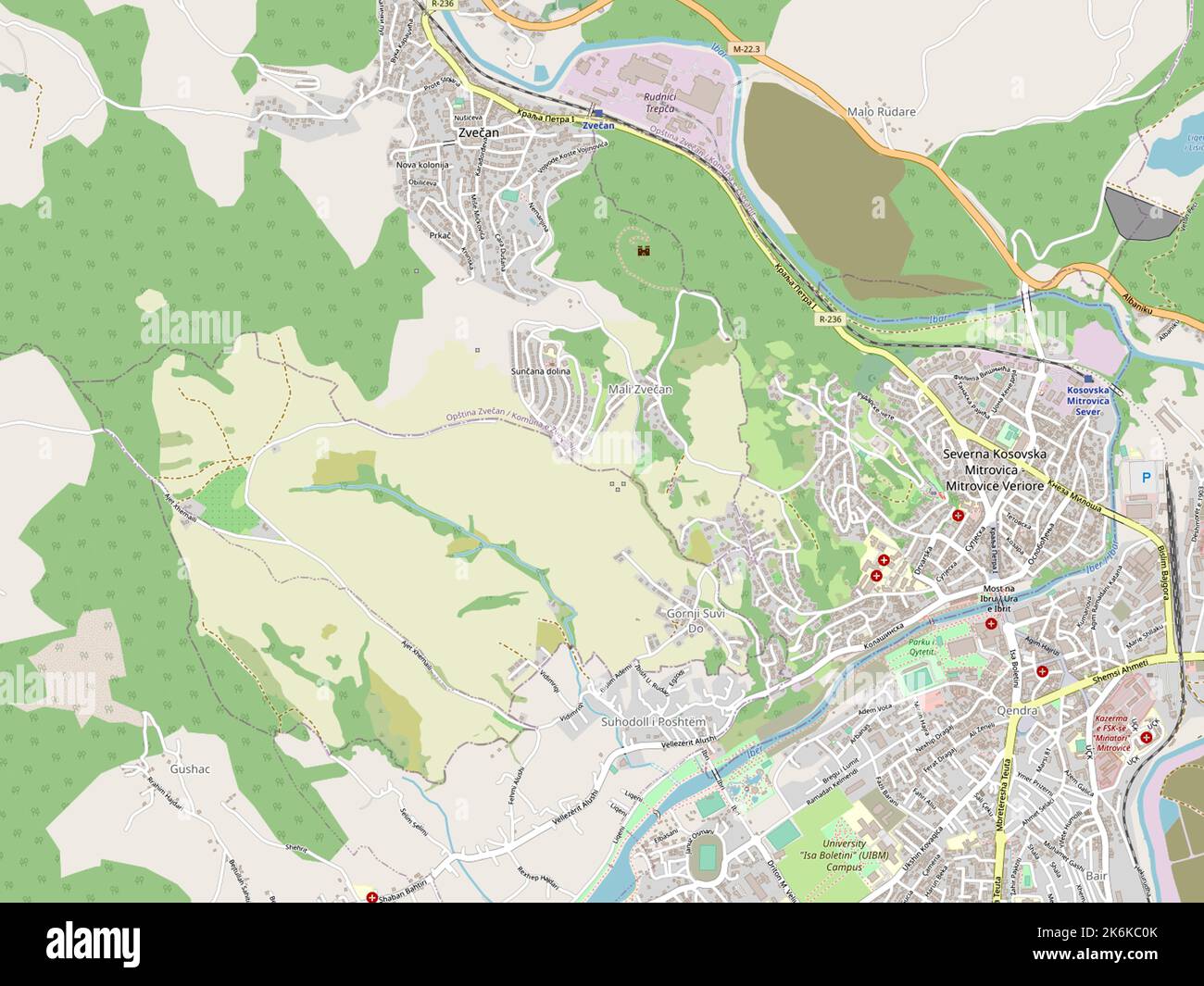north-mitrovica-municipality-of-kosovo-open-street-map-stock-photo