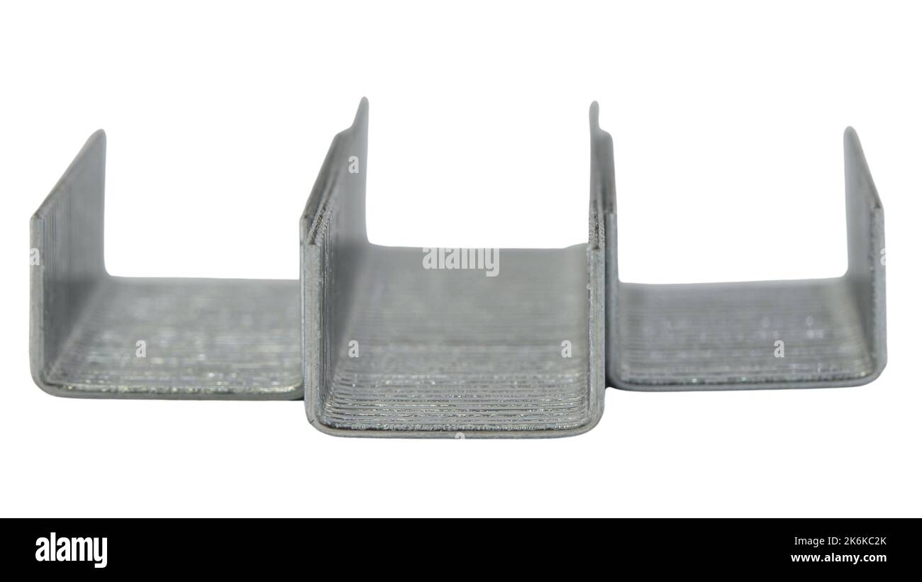 metallic staples isolated Stock Photo Alamy